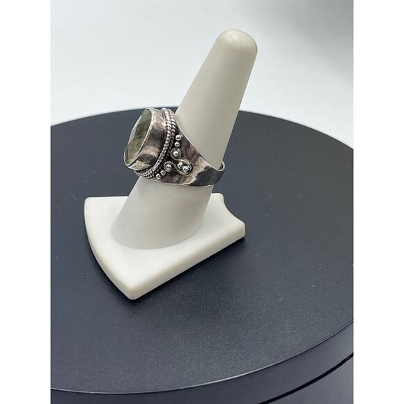 Sterling Silver Faceted Oval Citrine November Cocktail Statement Ring Sz 8.75 - Picture 3 of 8